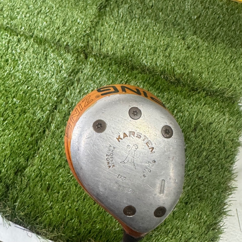 Vintage Golf Ping‎ Zing Karsten 1 Driver Blonde Maple Wood RH Aldila Shaft USA